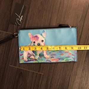 Colorful bull Dog Print Clutch